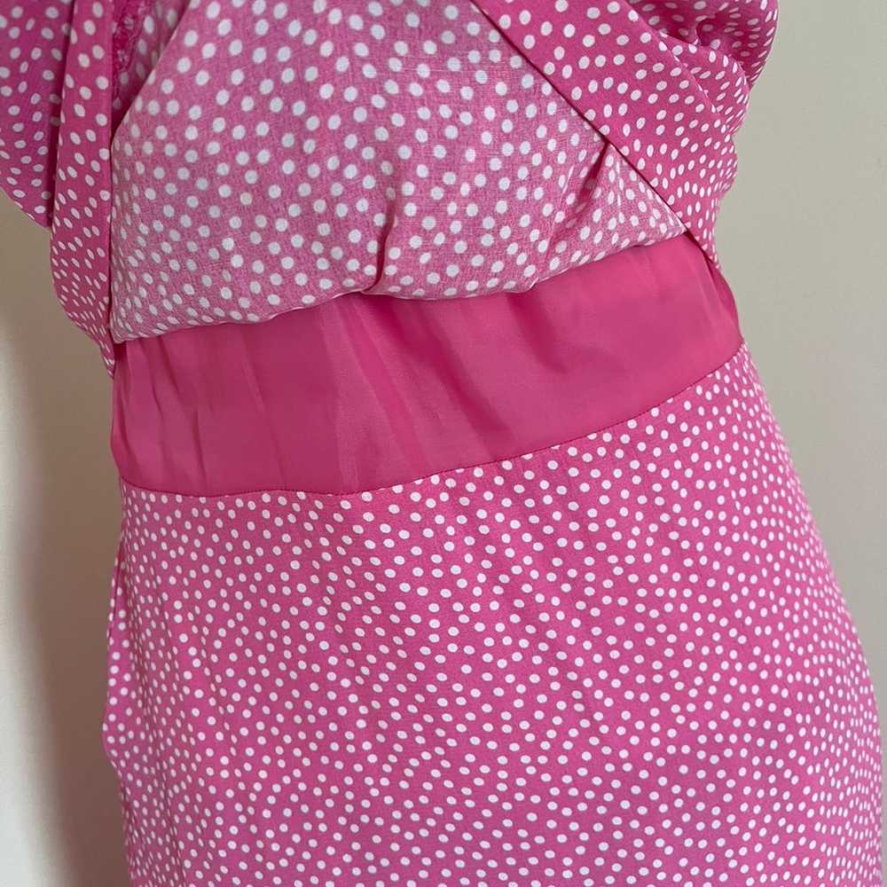 Pink Polkadot Faux Two Piece Maxi Dress - image 6