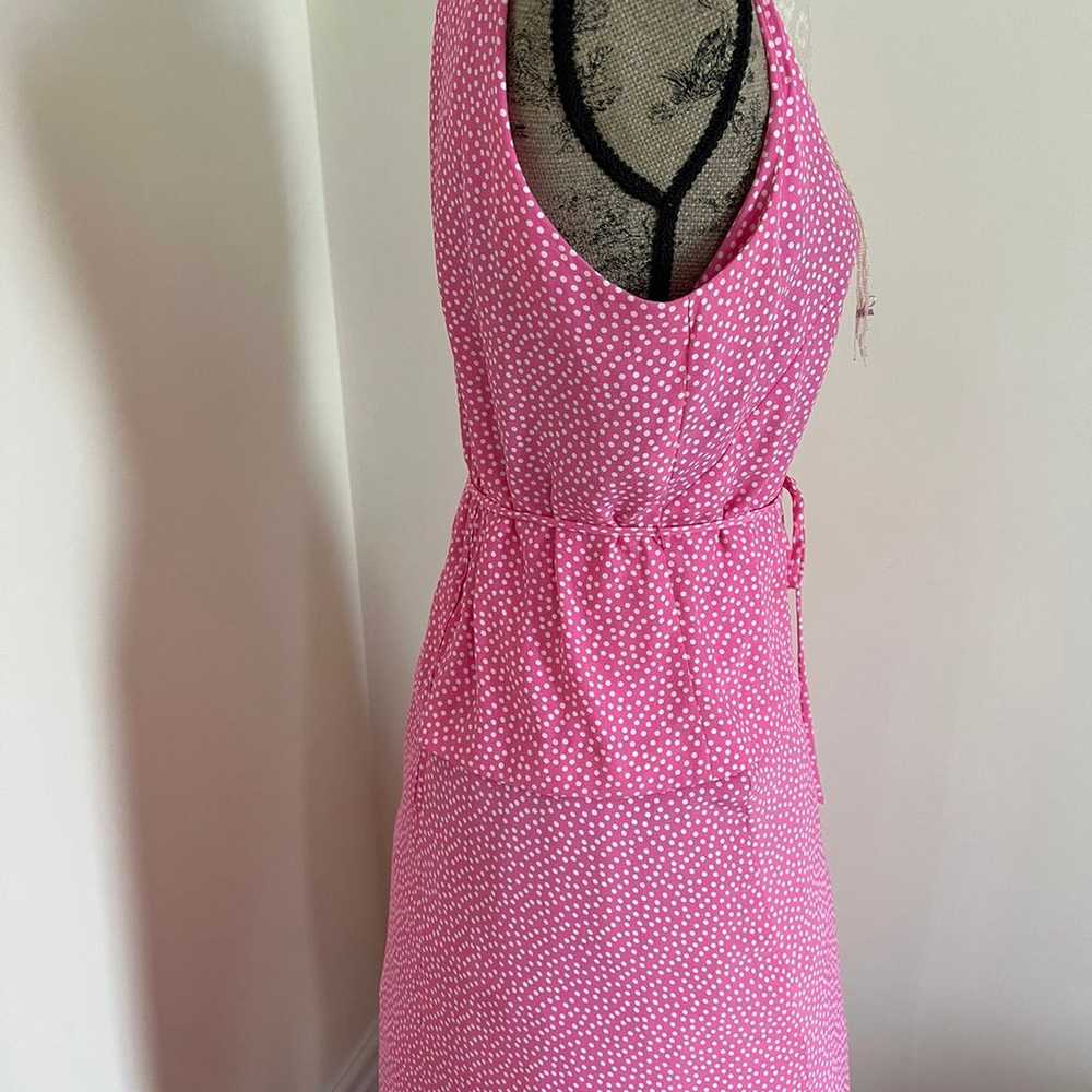 Pink Polkadot Faux Two Piece Maxi Dress - image 7
