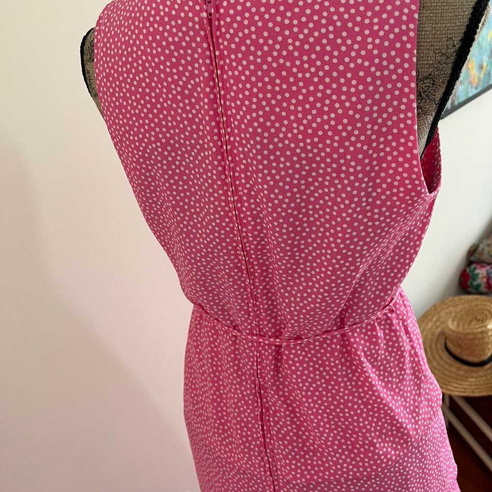 Pink Polkadot Faux Two Piece Maxi Dress - image 8