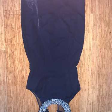 Blue Diamond Neckline Dress - image 1