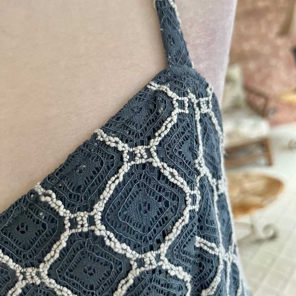 Torrid Blue Bering Sea Knit Crochet Lace Dress 12 - image 3