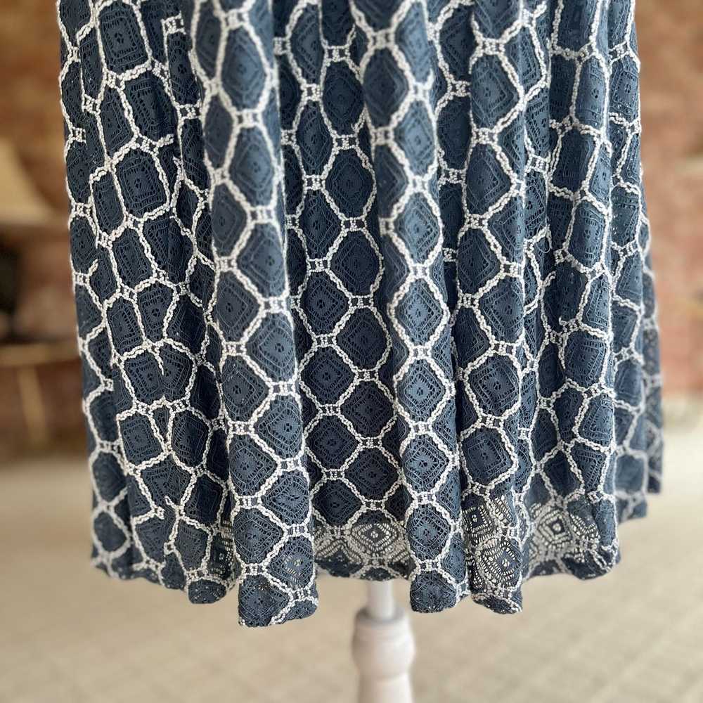 Torrid Blue Bering Sea Knit Crochet Lace Dress 12 - image 5