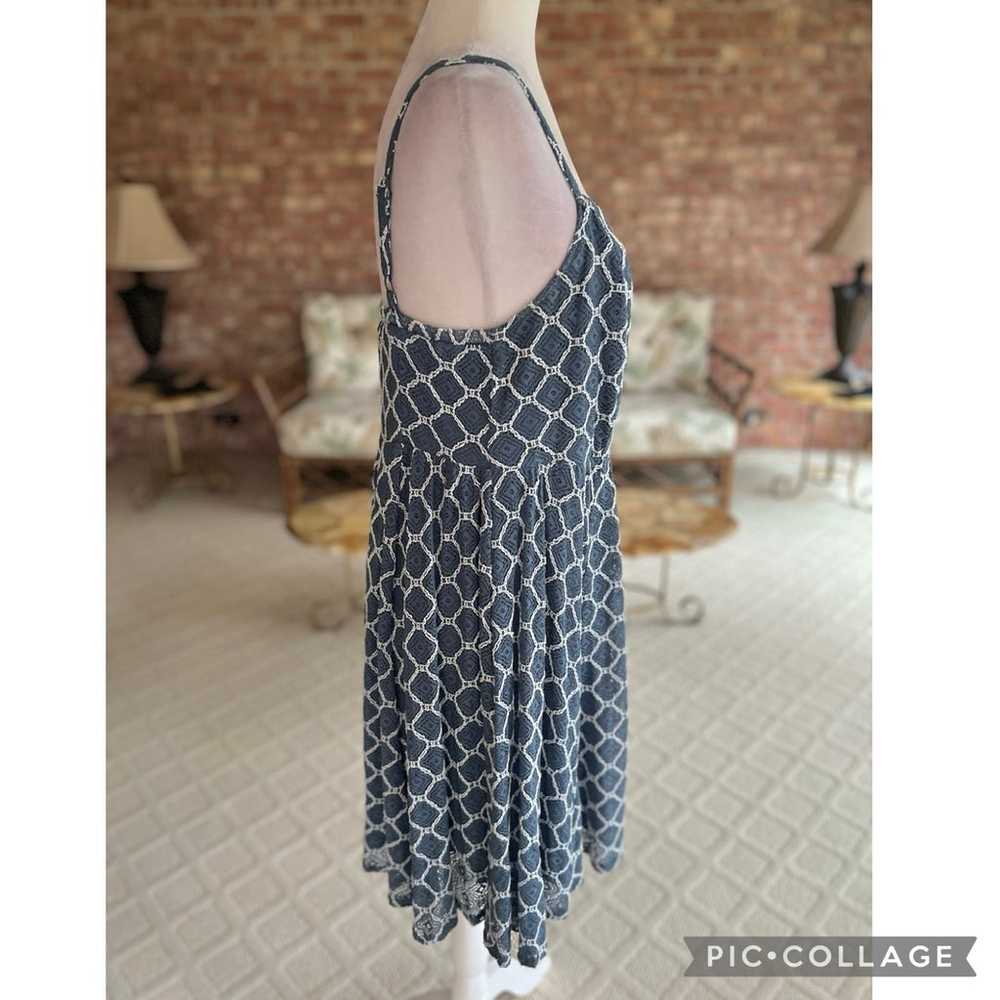 Torrid Blue Bering Sea Knit Crochet Lace Dress 12 - image 9
