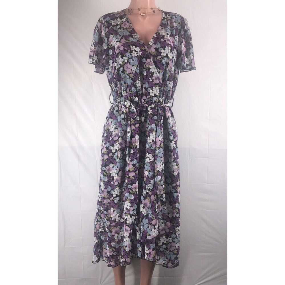 PRETTY GARDEN Women's Dress L Casual Boho Floral … - image 7