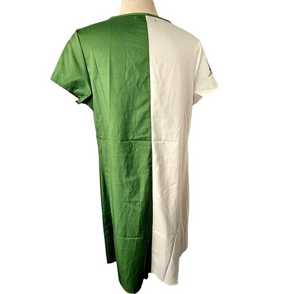 Misslook Green Butterfly Shift Dress Colorblock V… - image 10