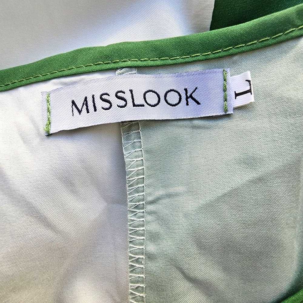 Misslook Green Butterfly Shift Dress Colorblock V… - image 7