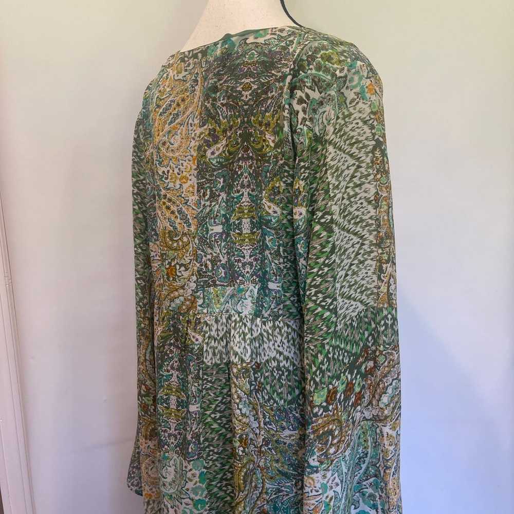 Anthropologie Floreat Amelie  Green Boho Dress - image 5