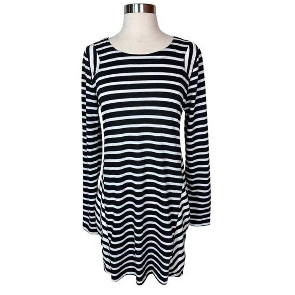 Lucca Couture Black White Striped Long Sleeve Cot… - image 1