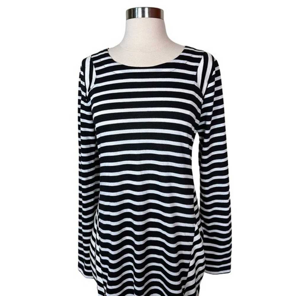 Lucca Couture Black White Striped Long Sleeve Cot… - image 2