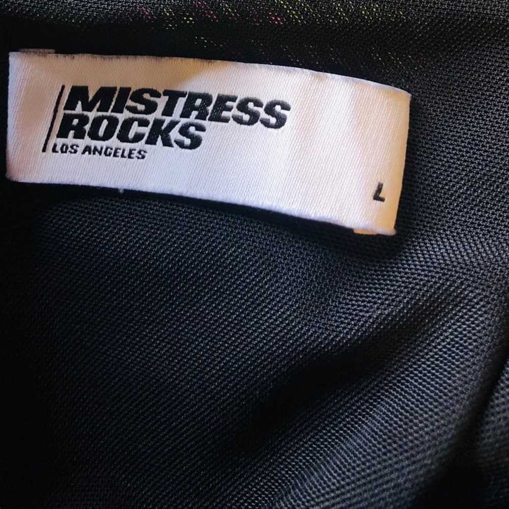 NWOT Mistress Rocks Black Ruched Mesh Bardot Dres… - image 12