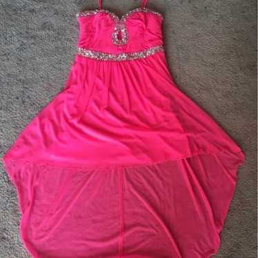 Deb Pink High Low Prom Dress Size 11 - image 1