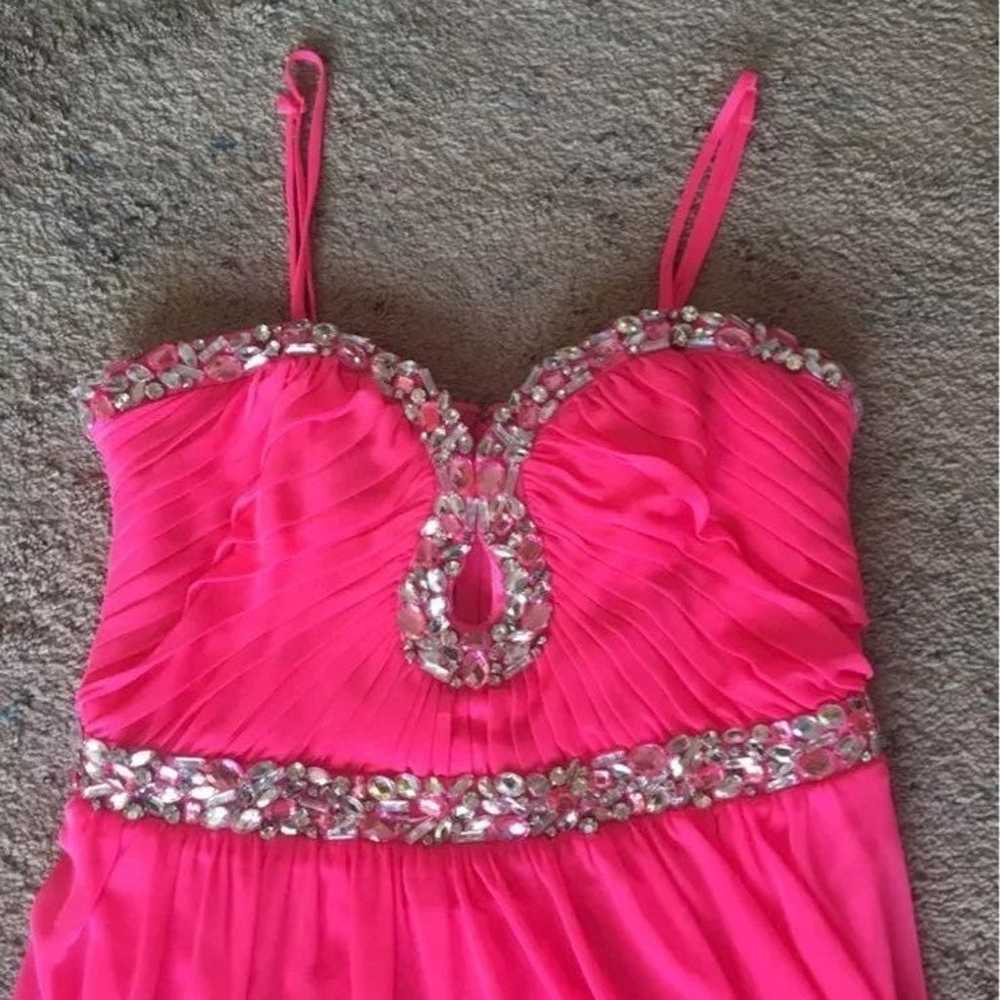 Deb Pink High Low Prom Dress Size 11 - image 2