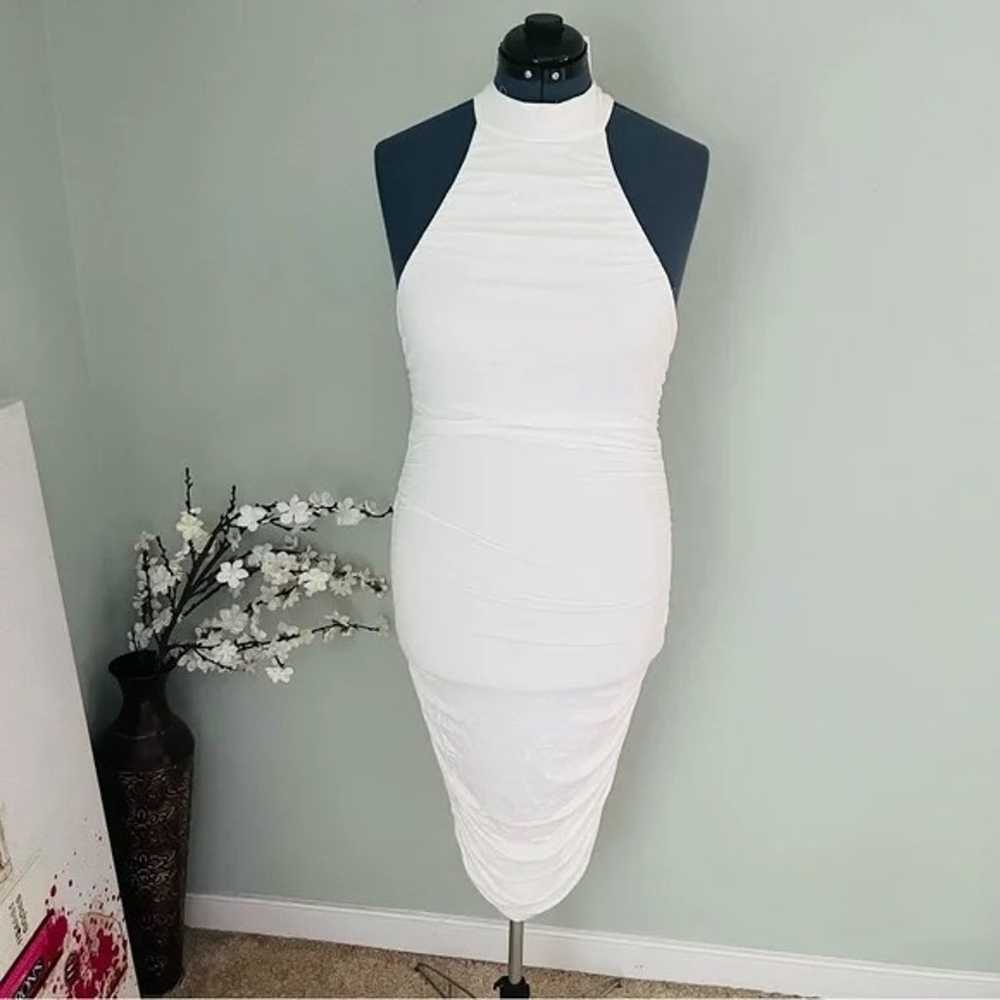 Fashion Nova High Neck Ruched Bodycon Dress Size … - image 2