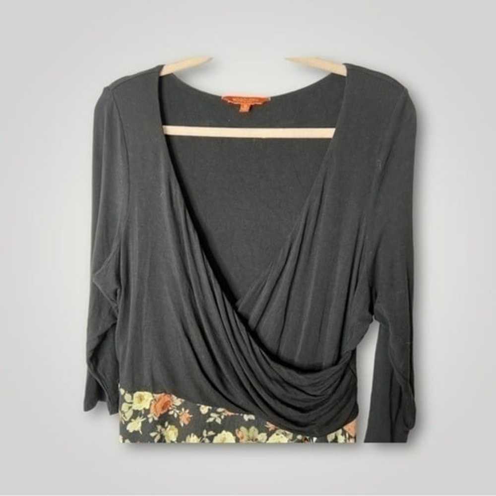 ModCloth drape front a line knit dress in floral - image 3