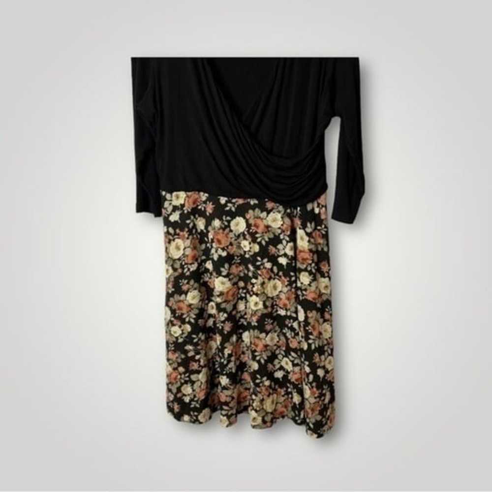 ModCloth drape front a line knit dress in floral - image 7