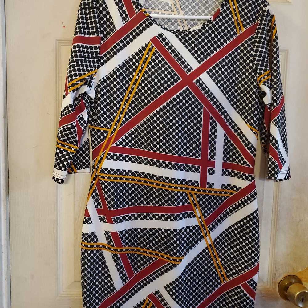 Shein Multicolored Dress. XL. Roundneck Short-sle… - image 2
