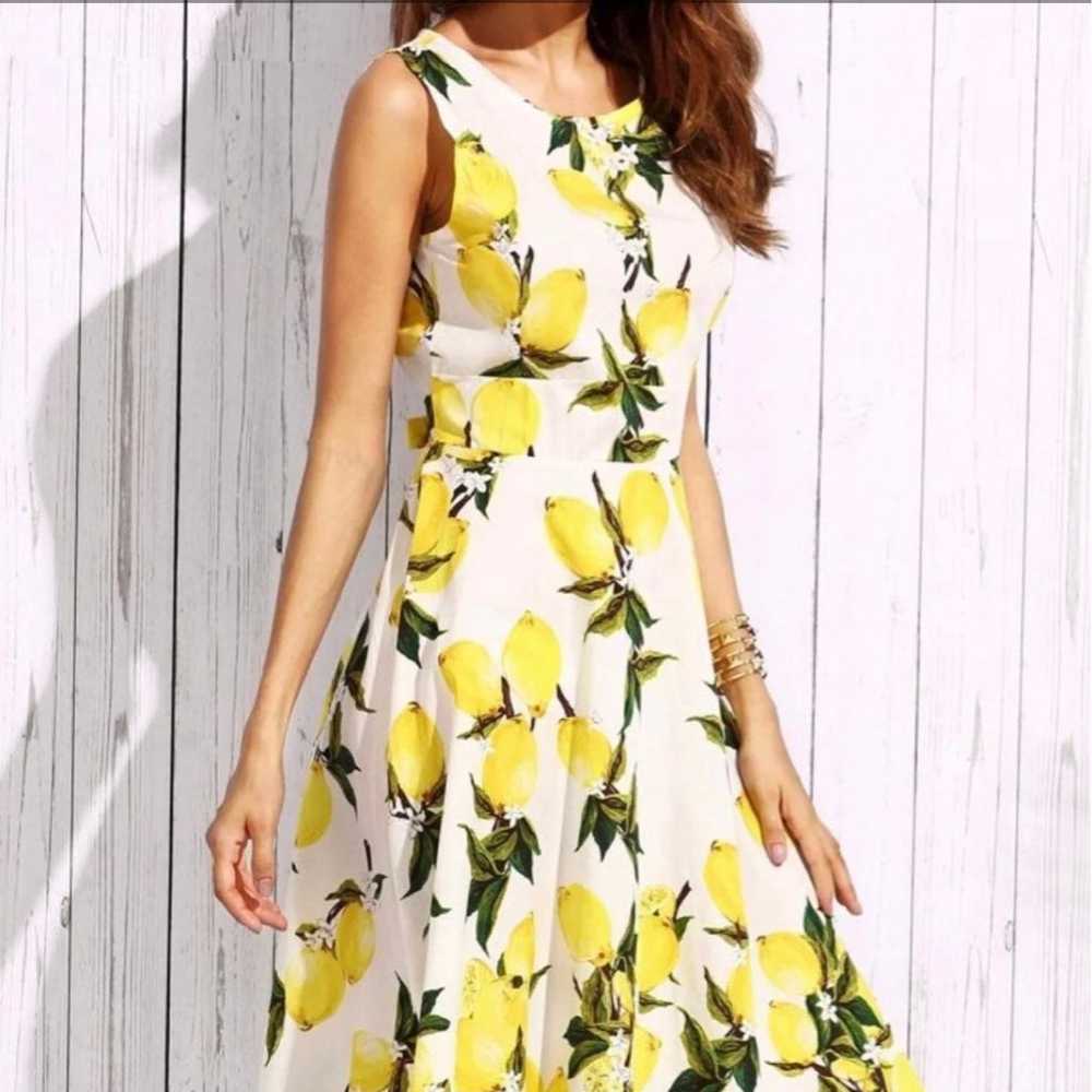 Gardenwed Lemon Fruit Tea Fit & Flare Party Dress - image 3