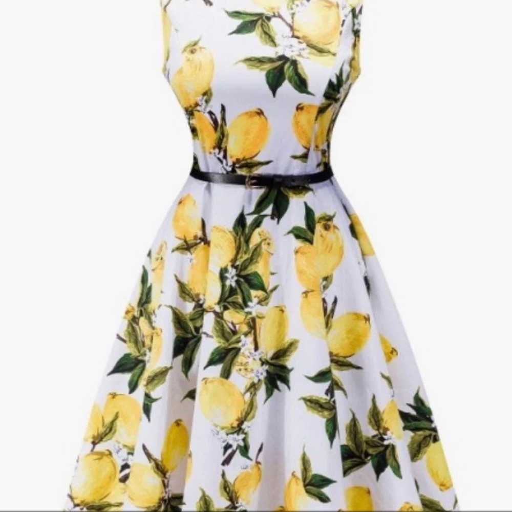 Gardenwed Lemon Fruit Tea Fit & Flare Party Dress - image 6