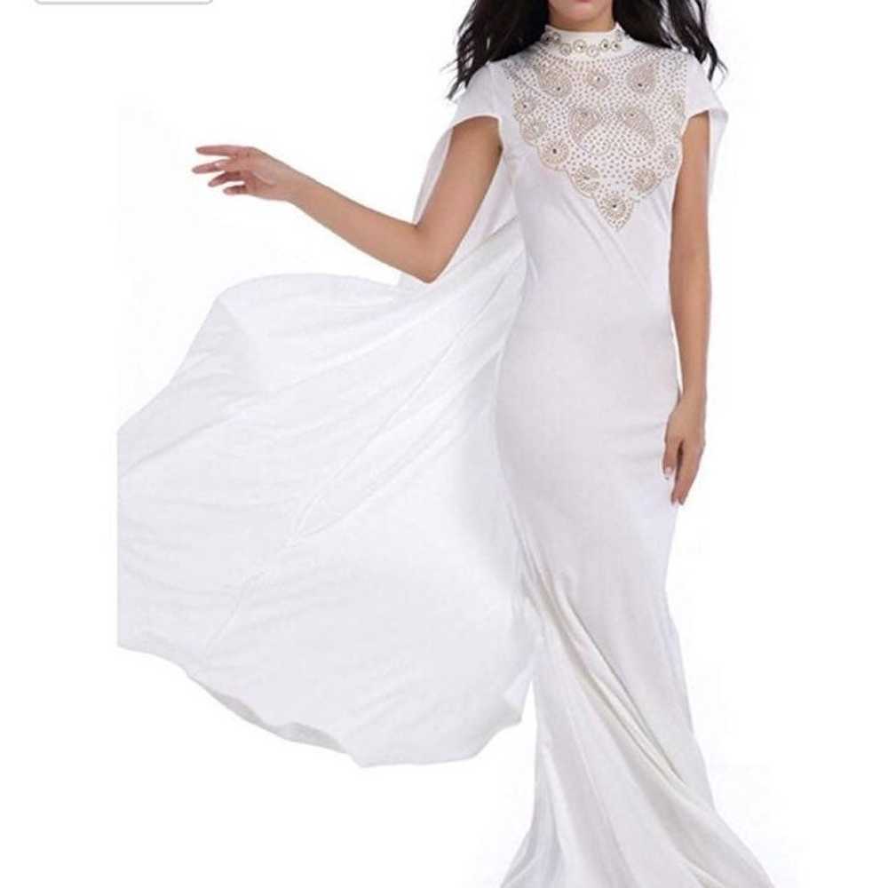 White Designed Dress - image 2