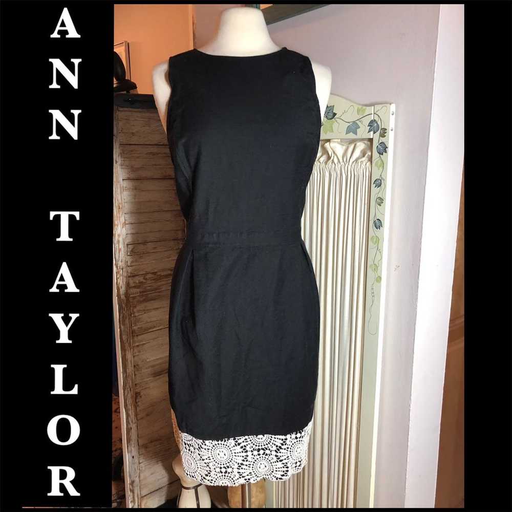 Sz 18-ANN TAYLOR BLACK SLEEVELESS DRESS - image 1