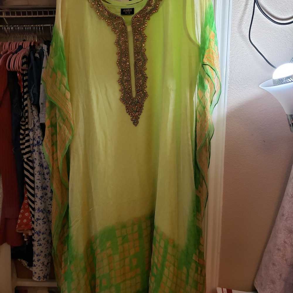 Light Green Chiffon Na Kaftan - image 4