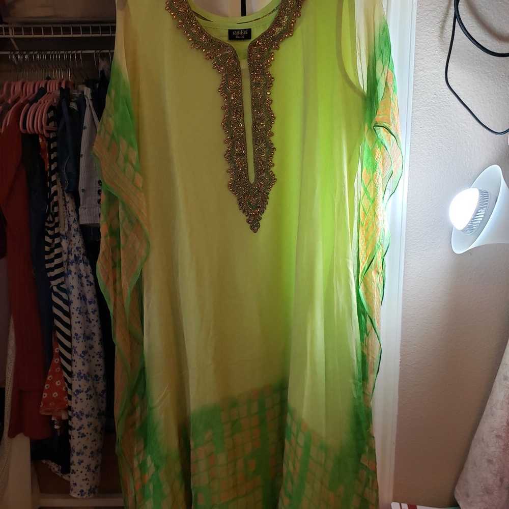 Light Green Chiffon Na Kaftan - image 5