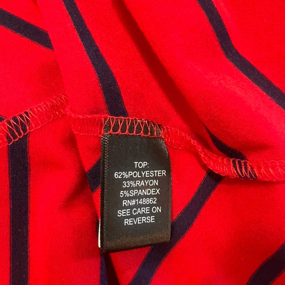Torrid Red Striped Jersey faux Wrap Dress. Plus s… - image 3