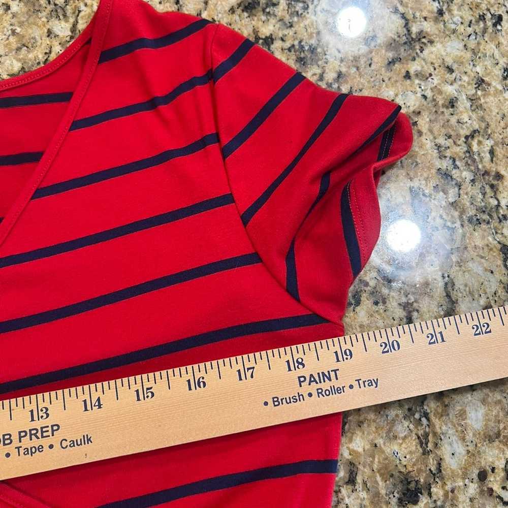 Torrid Red Striped Jersey faux Wrap Dress. Plus s… - image 4