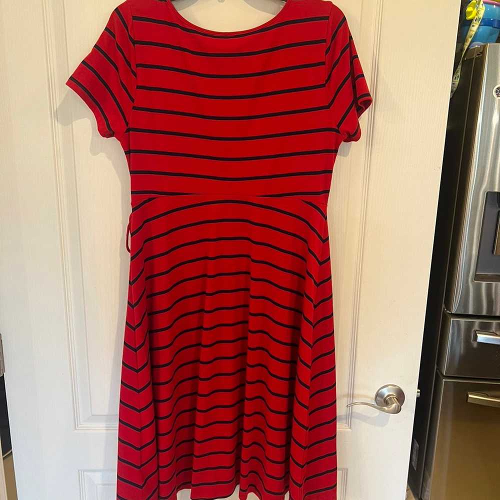 Torrid Red Striped Jersey faux Wrap Dress. Plus s… - image 5