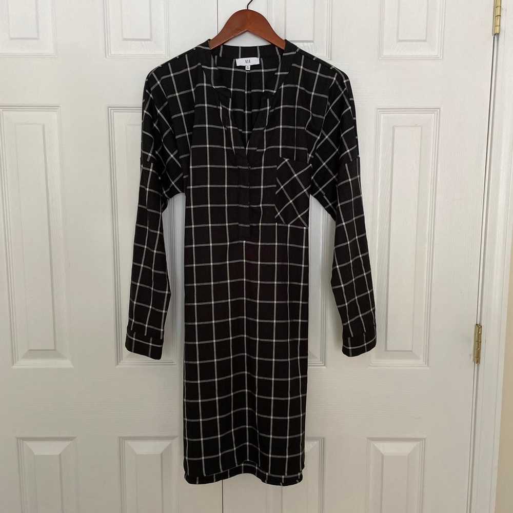 NSR Black Striped LS Tunic Dress XL - image 1