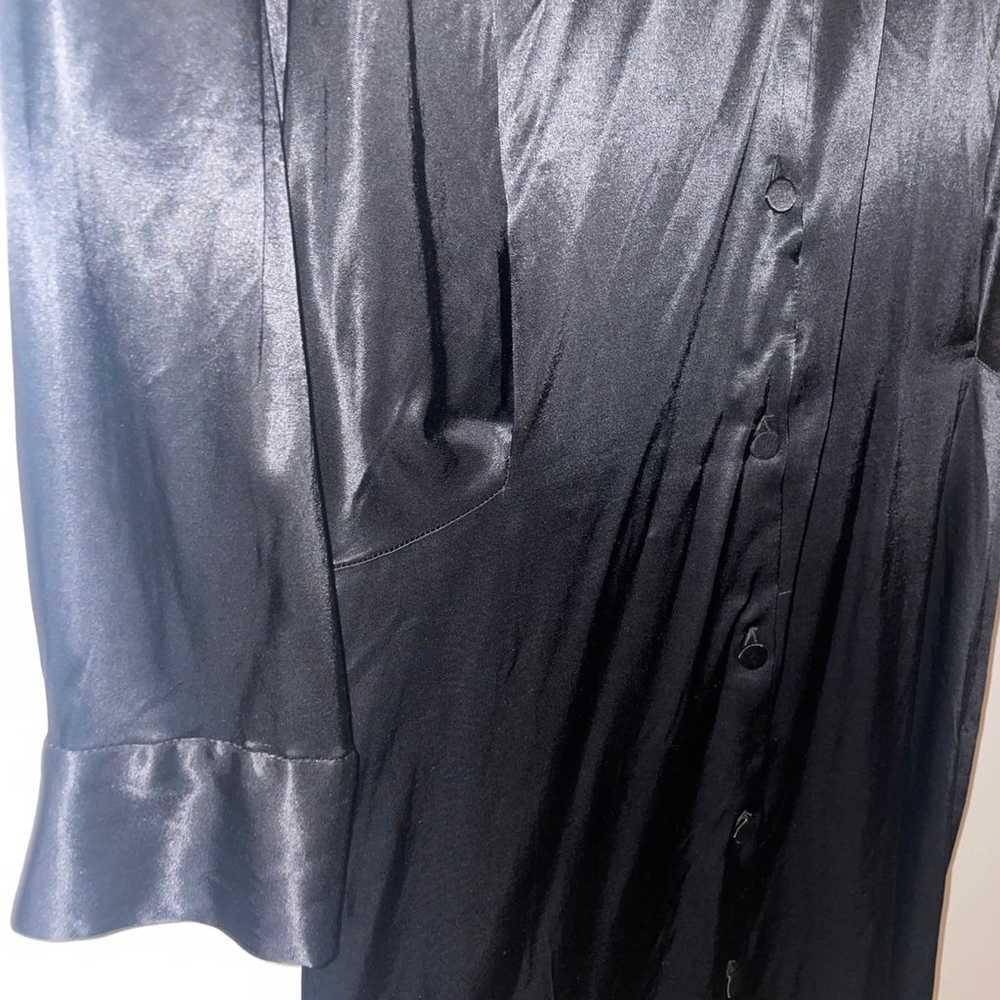 zara black satin button down dress - image 5