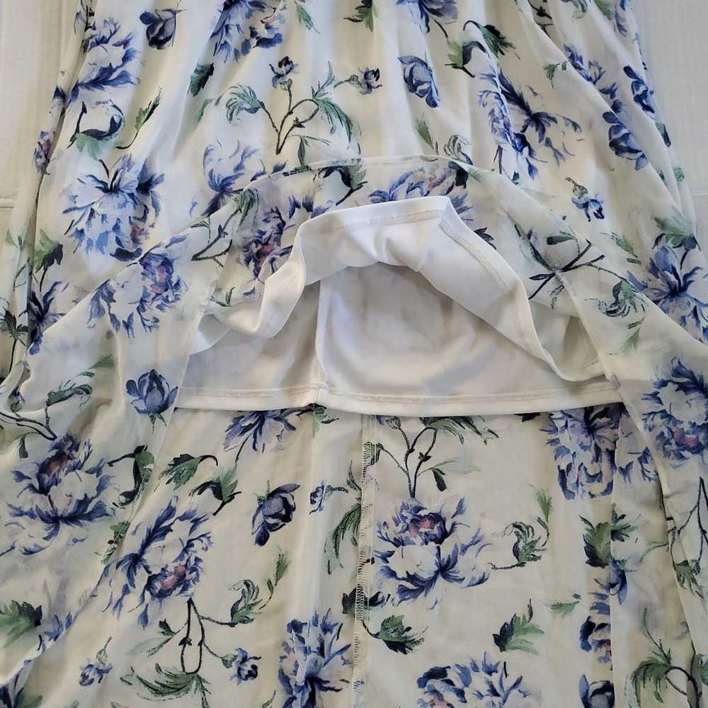 Lily Rose Floral Flutter Sleeve Sheer Lined High … - image 7