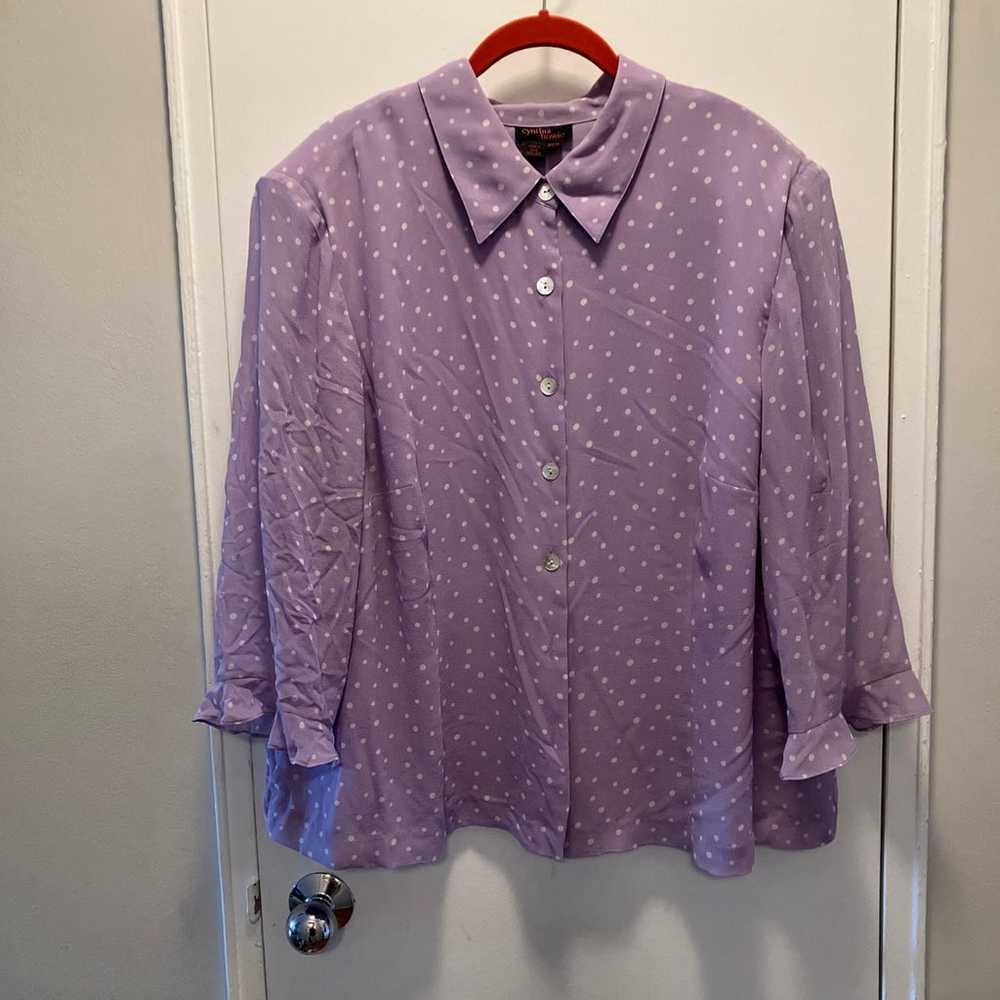Lovely Vintage Two Piece Lavender 100% Silk Dress… - image 1