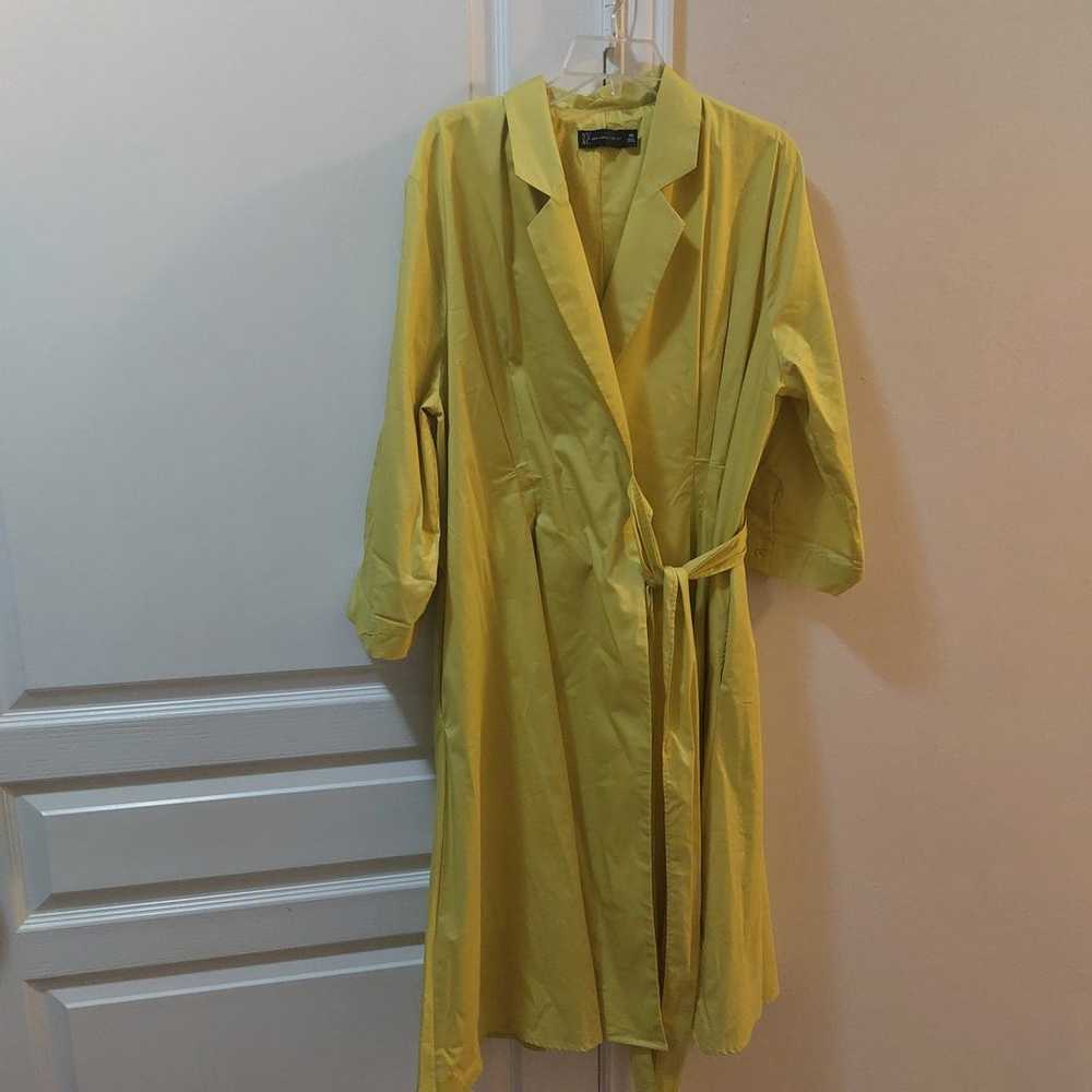 New York and Company Women's  Yellow Wrap Collare… - image 1