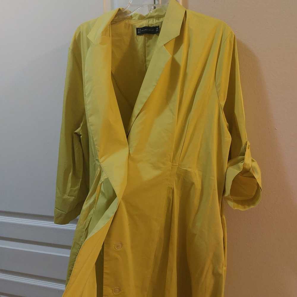New York and Company Women's  Yellow Wrap Collare… - image 6