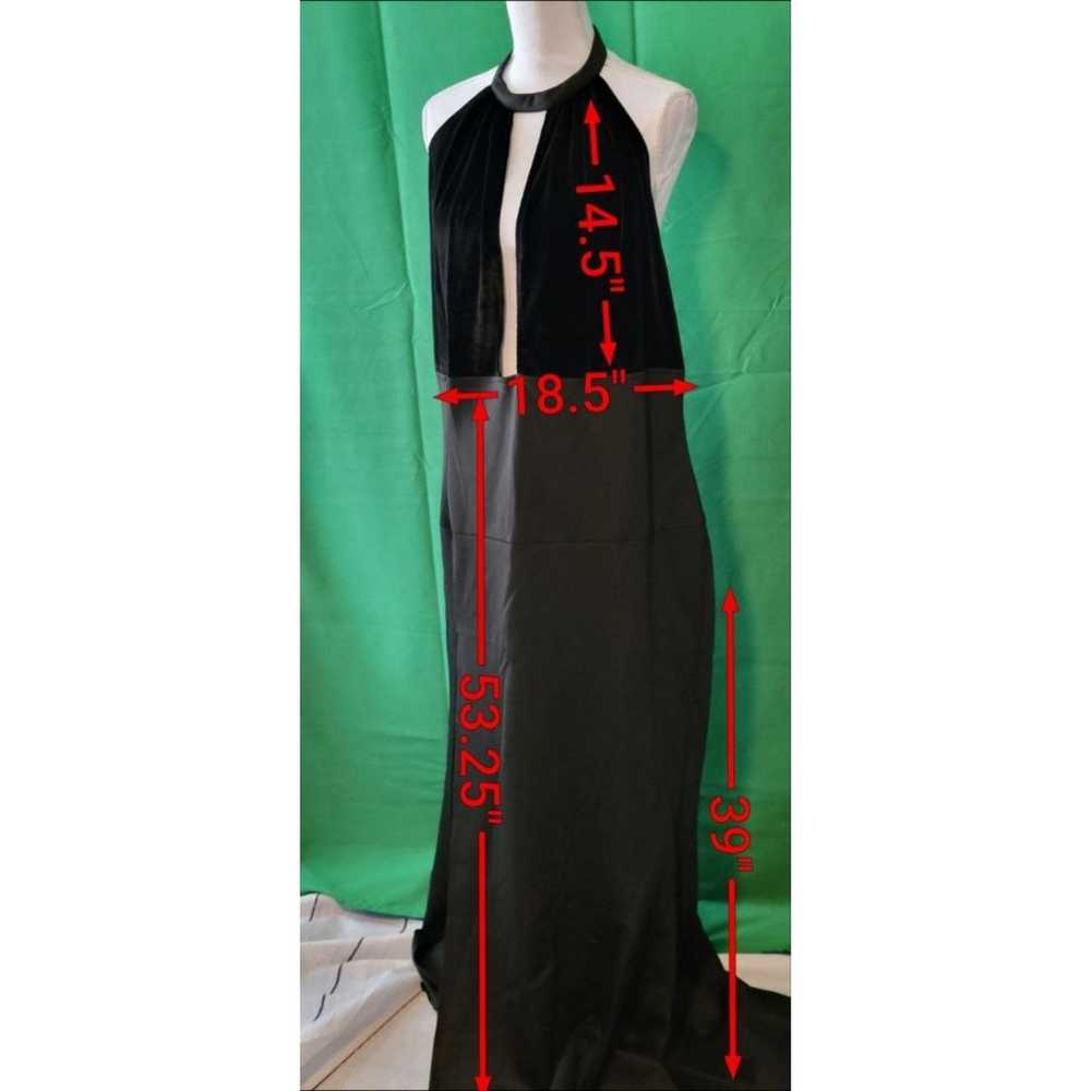 High Neck Plunge Maxi Backless Dress with Side Sp… - image 3