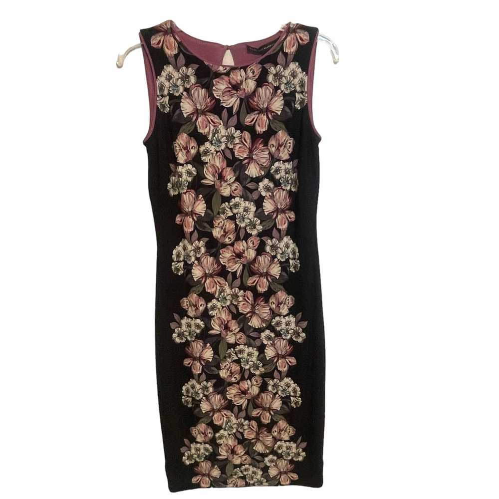 WHBM Reversible Floral Sheath Dress Womens XS Bla… - image 2