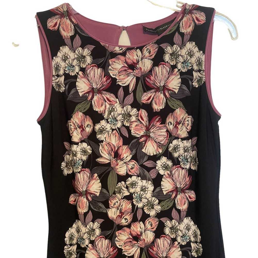 WHBM Reversible Floral Sheath Dress Womens XS Bla… - image 3