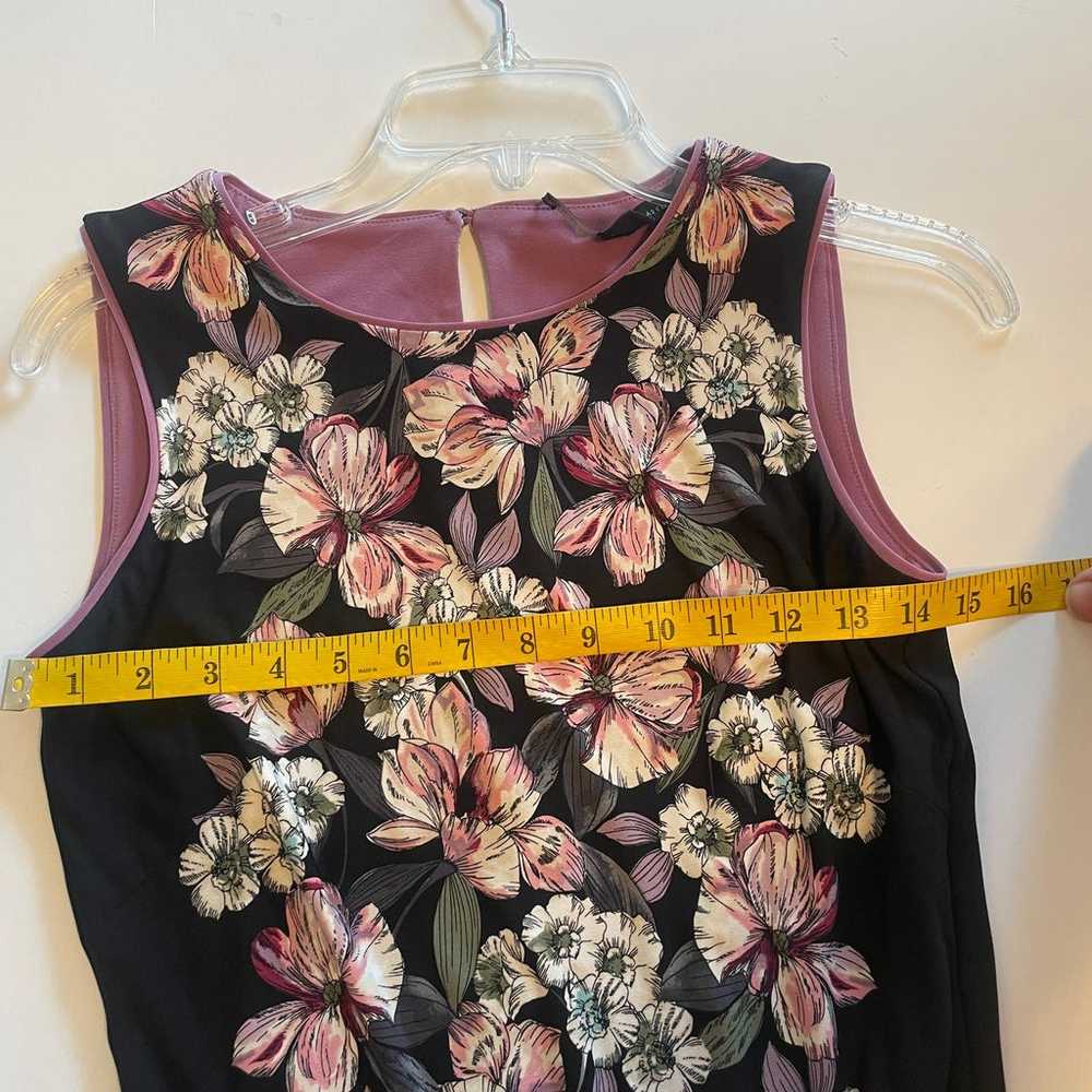 WHBM Reversible Floral Sheath Dress Womens XS Bla… - image 7