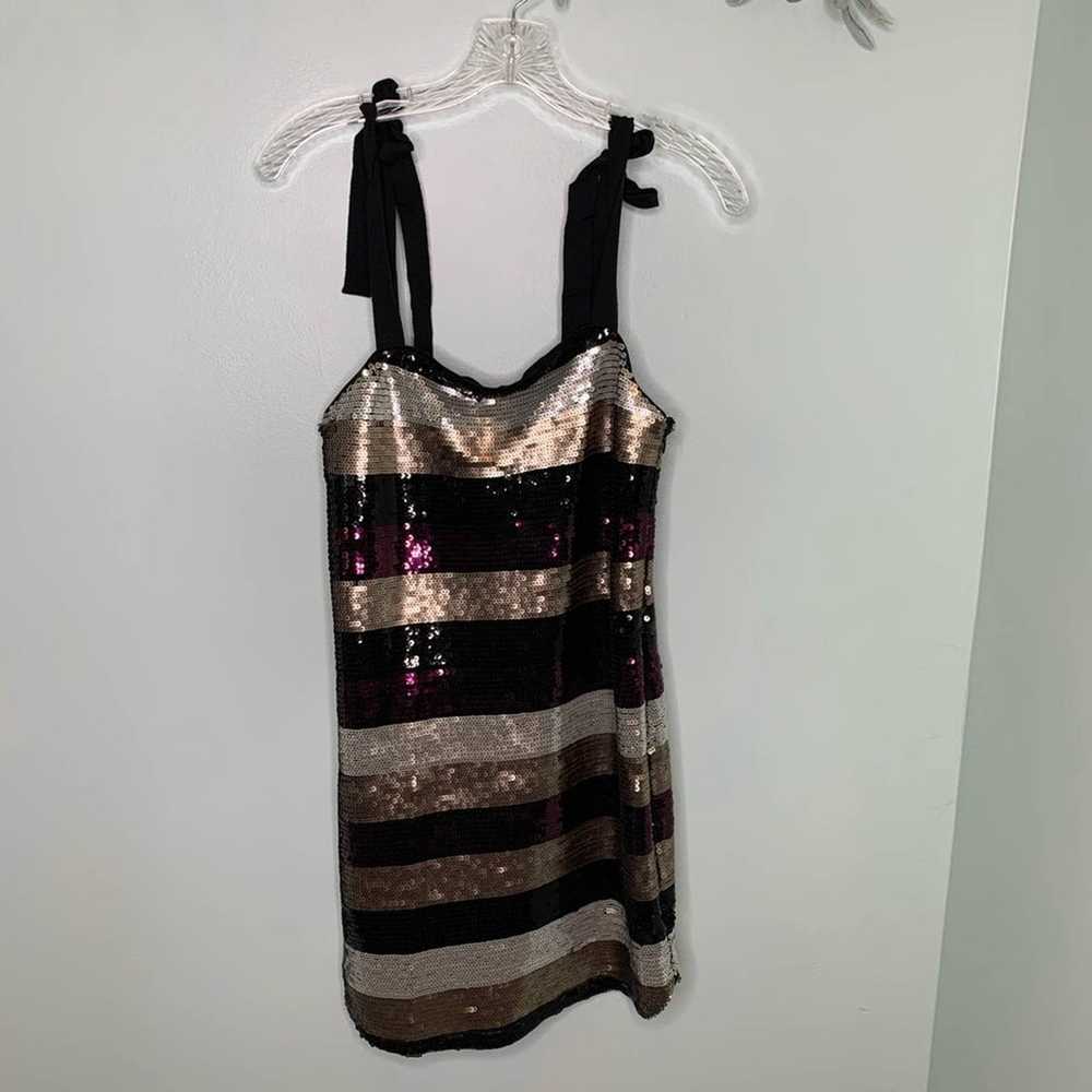 Ali & Jay Striped Sequin Mini Sheath Dress XS - image 2