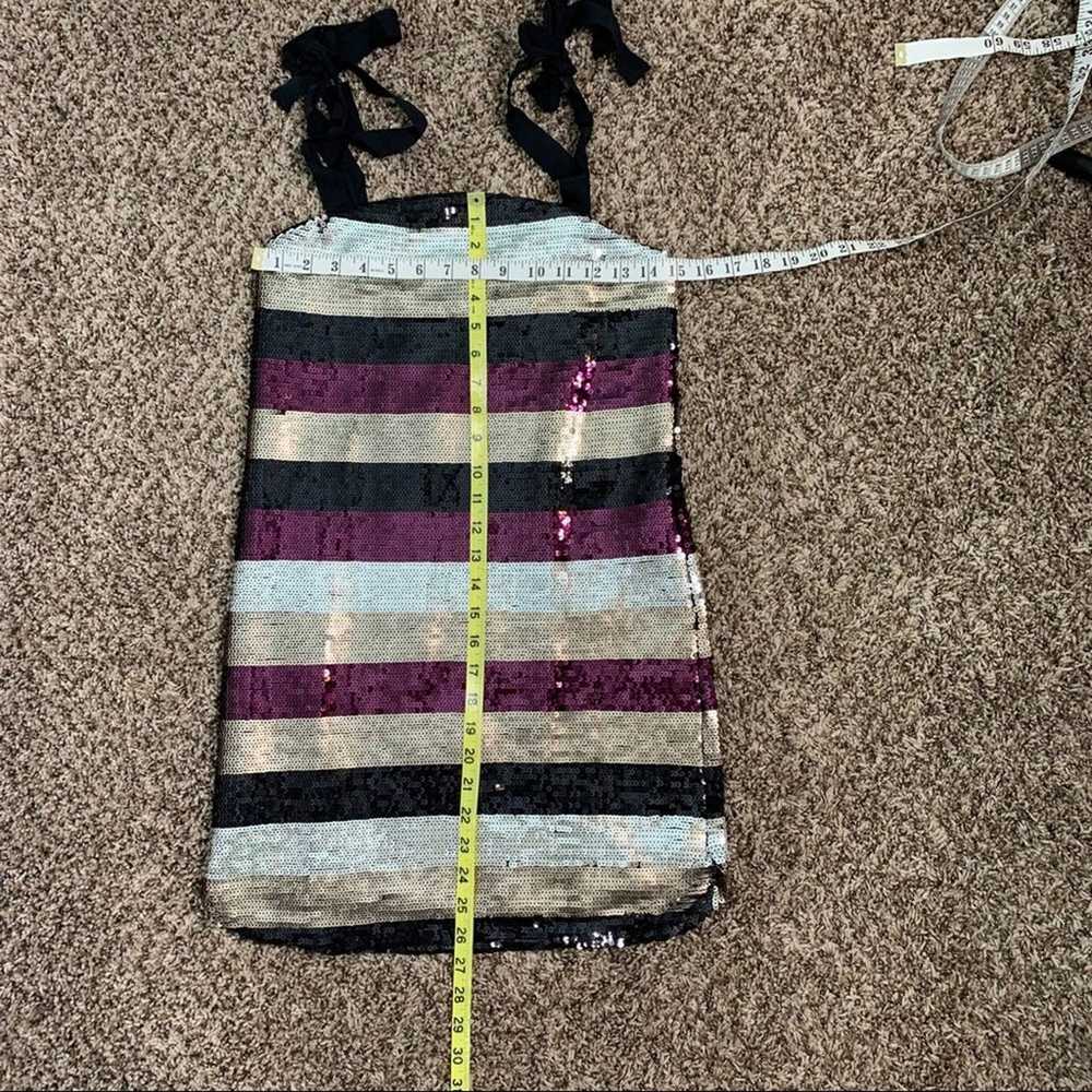 Ali & Jay Striped Sequin Mini Sheath Dress XS - image 8