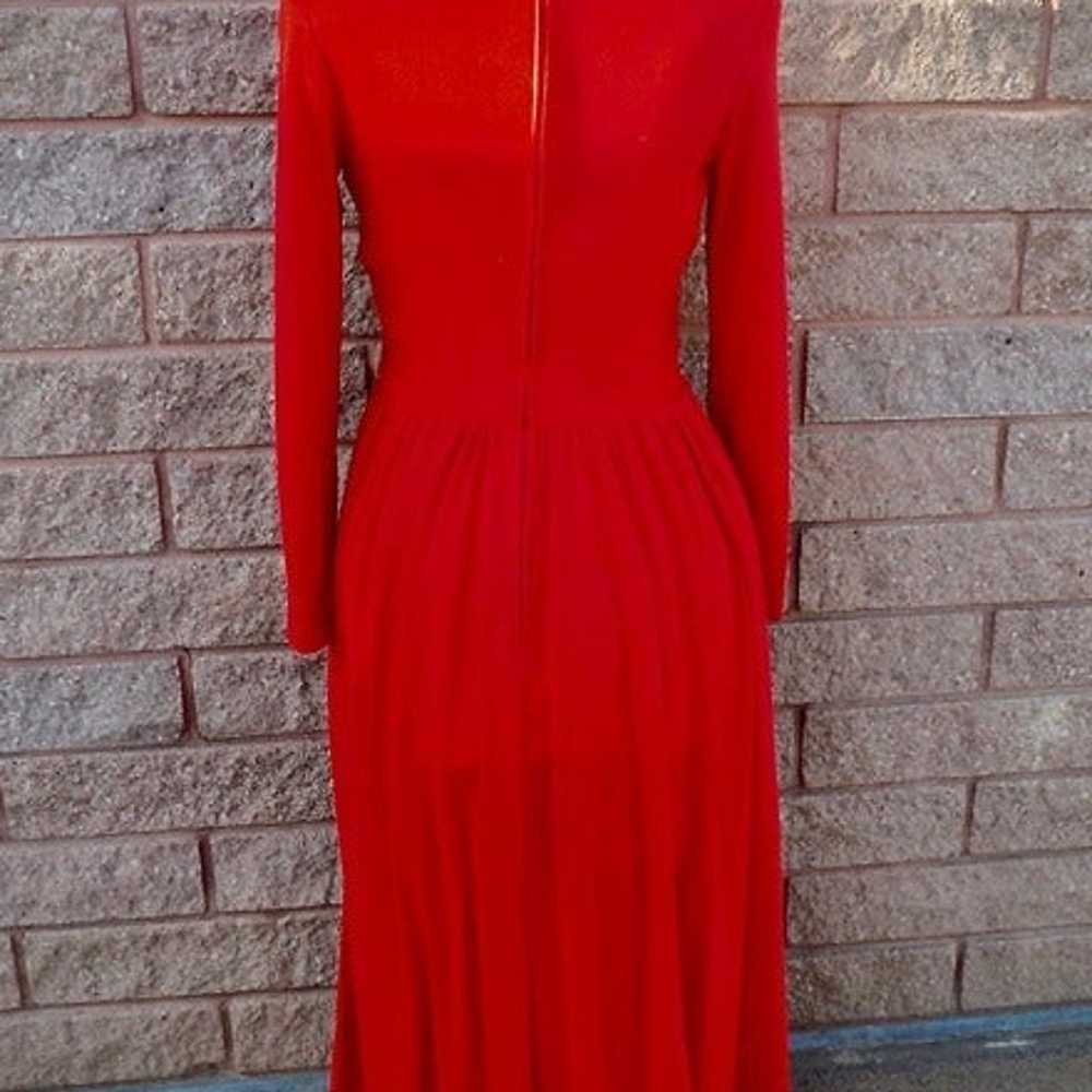 1980s Expo Petite Red Beaded Dress - image 4