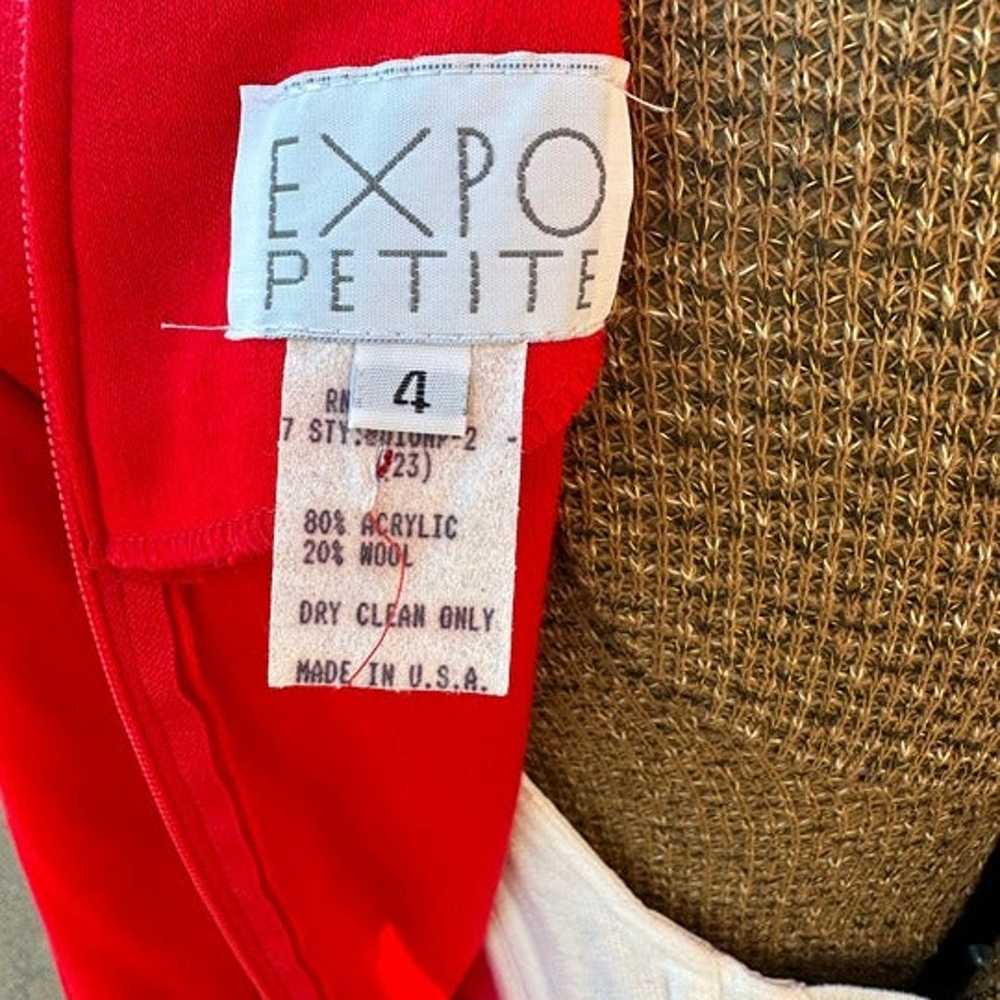 1980s Expo Petite Red Beaded Dress - image 6