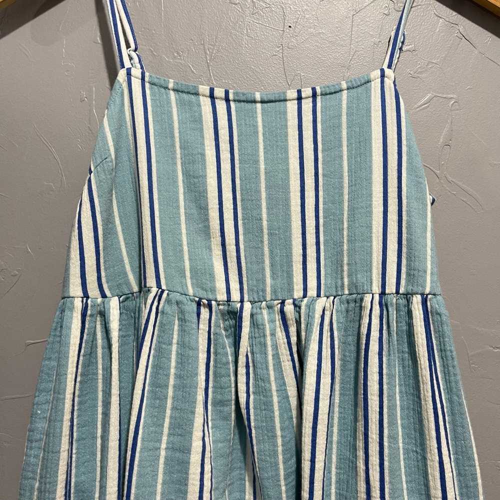 Hanna Andersson blue striped midi muslin dress (X… - image 3