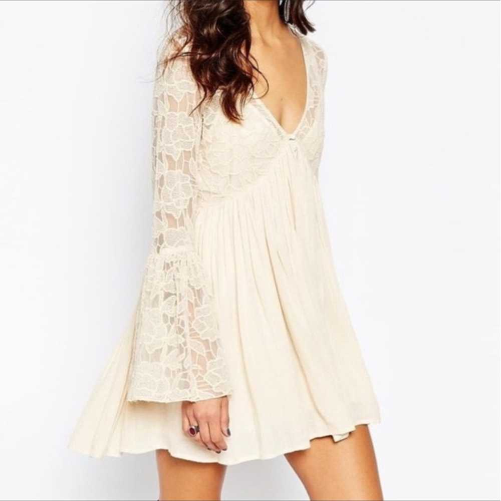 Free People With Love From India Ivory Cream Bell… - image 2