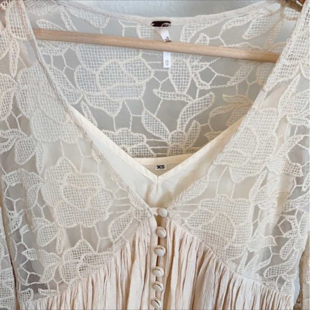 Free People With Love From India Ivory Cream Bell… - image 4