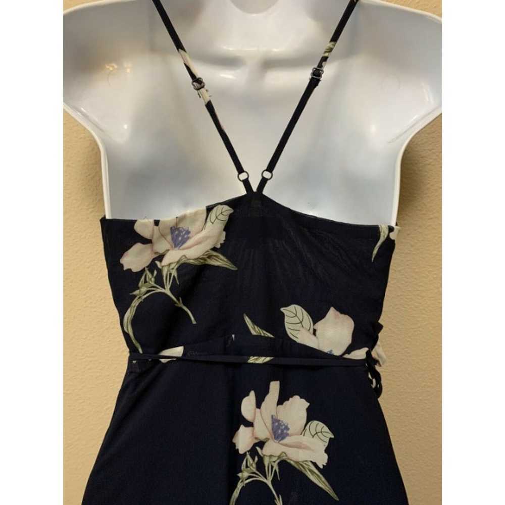 Lulus floral wrap Navy maxi dress Medium Strappy … - image 2