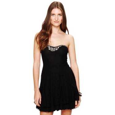 Free People Strapless Beaded Neckline Bl