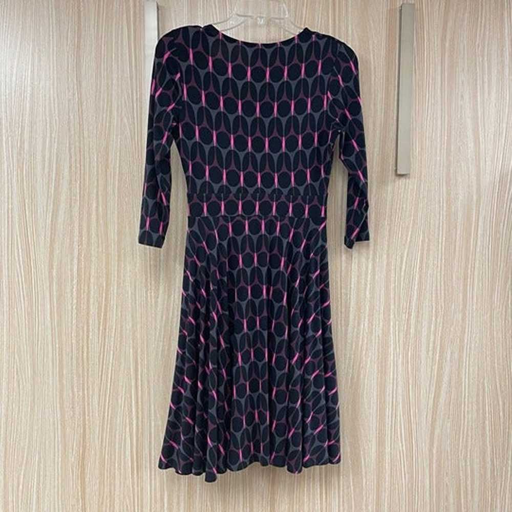 Boden Black Print Dress Size 4P - image 3
