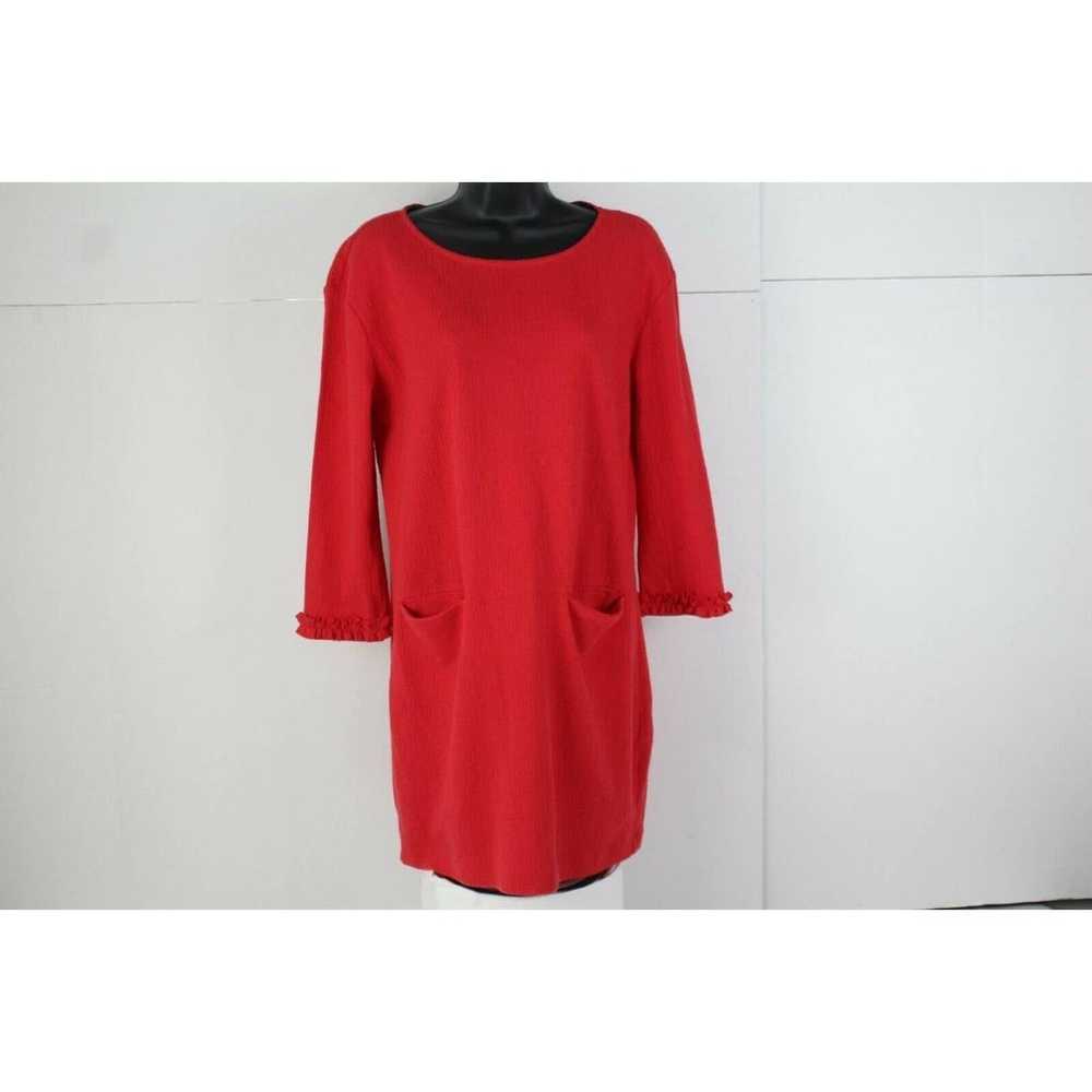 Tabitha Webb Womens Red Shift Dress Size Medium 3… - image 1
